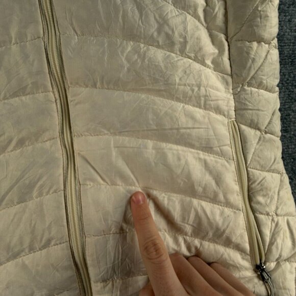 Patagonia Women Down Vest Sleeveless Ivory Full Zip Pockets Small Adjustable - Picture 14 of 16